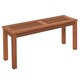 image 1 of COSTWAY Patio Wood Bench 2-Person Solid Wood Dining Bench Brown