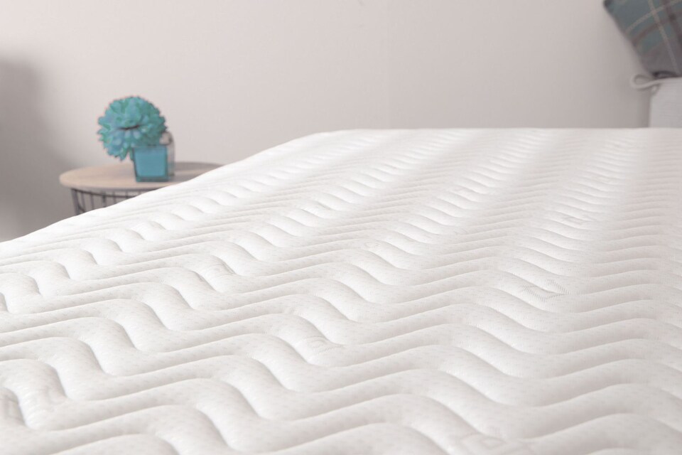 image 1 of Coil Sprung Hybrid Mattress - Medium Soft Comfort, Cooltouch Breathable Cover | Blue | European King Size
