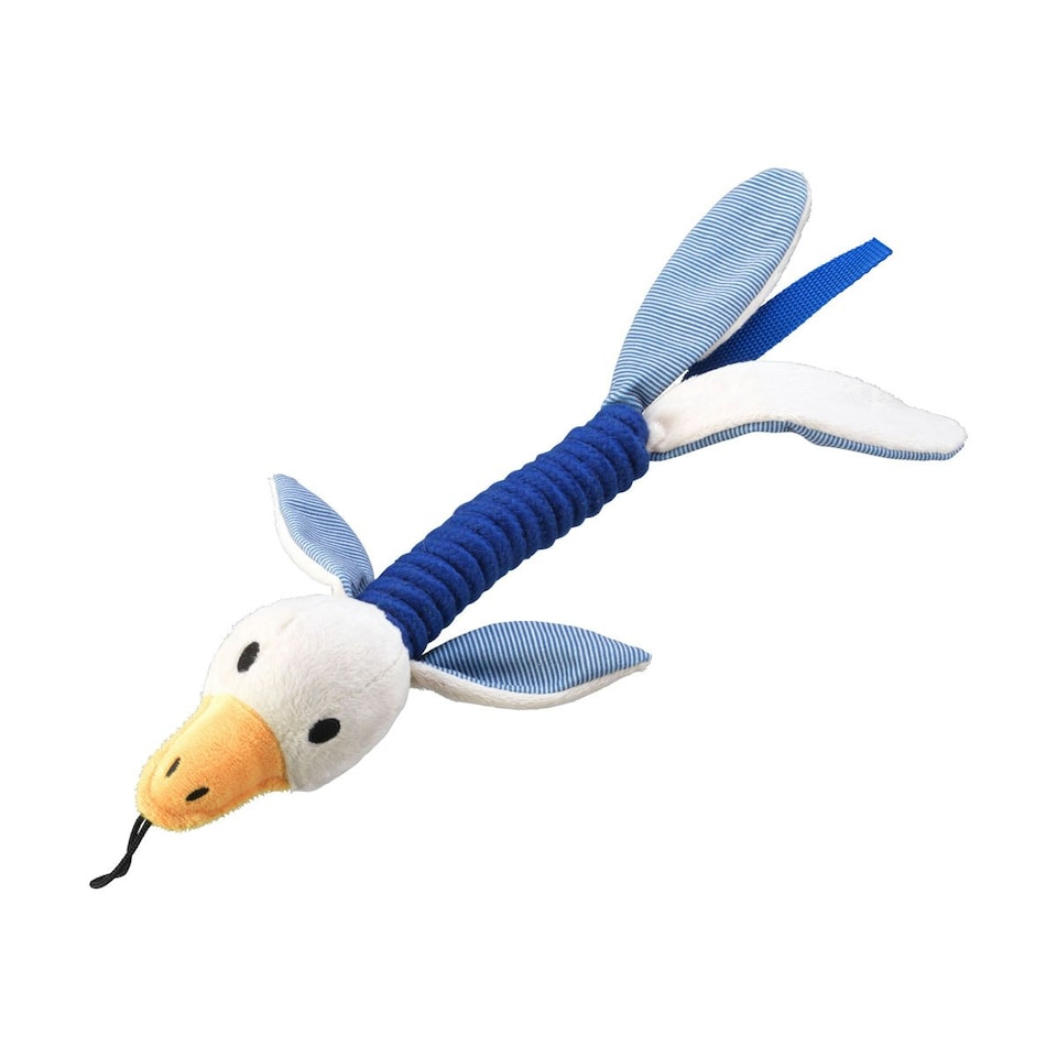 House Of Paws Duck Rope Stick Dog Toy - Blue/White - One Size
