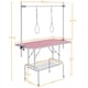 image 3 of Yaheetech 113.5 cm Wide Pet Grooming Table with Adjustable Height Pink