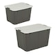 image 1 of 2 x 16L Grey Organic Multi Capacity Stackable Large Reinforced Storage Containers With Clip Lock Lids | Grey