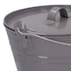 image 5 of Coal Bucket & Lid Grey Metal Ash Tidy Bin Coal Carrier Fire Log Burner Kindling