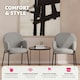 image 3 of Dining Chair - Boucle cover, plush padding, high backrest - Set of 2 Grey | Light Grey