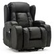 image 1 of Caesar Dual Motor Rise Recliner Bonded Leather Heat And Massage Chair (Black)