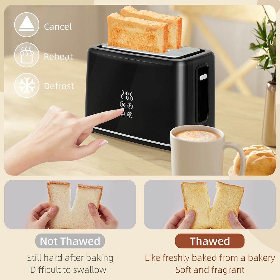 image 1 of HOMCOM 1.5L 3000W Fast Boil Electric Kettle and 2 Slice Toaster Set, Black
