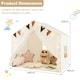 image 2 of COSTWAY Kids Play Tent 3-4 Kids Large Play Tent House Beige Cream