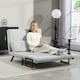 image 6 of HOMCOM Click Clack 2 Seater Sofa Bed for Living Room, Guest Room, Light Grey 