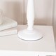 image 3 of ValueLights Victoria White Wood Table Lamp Grey Shade and Bulb