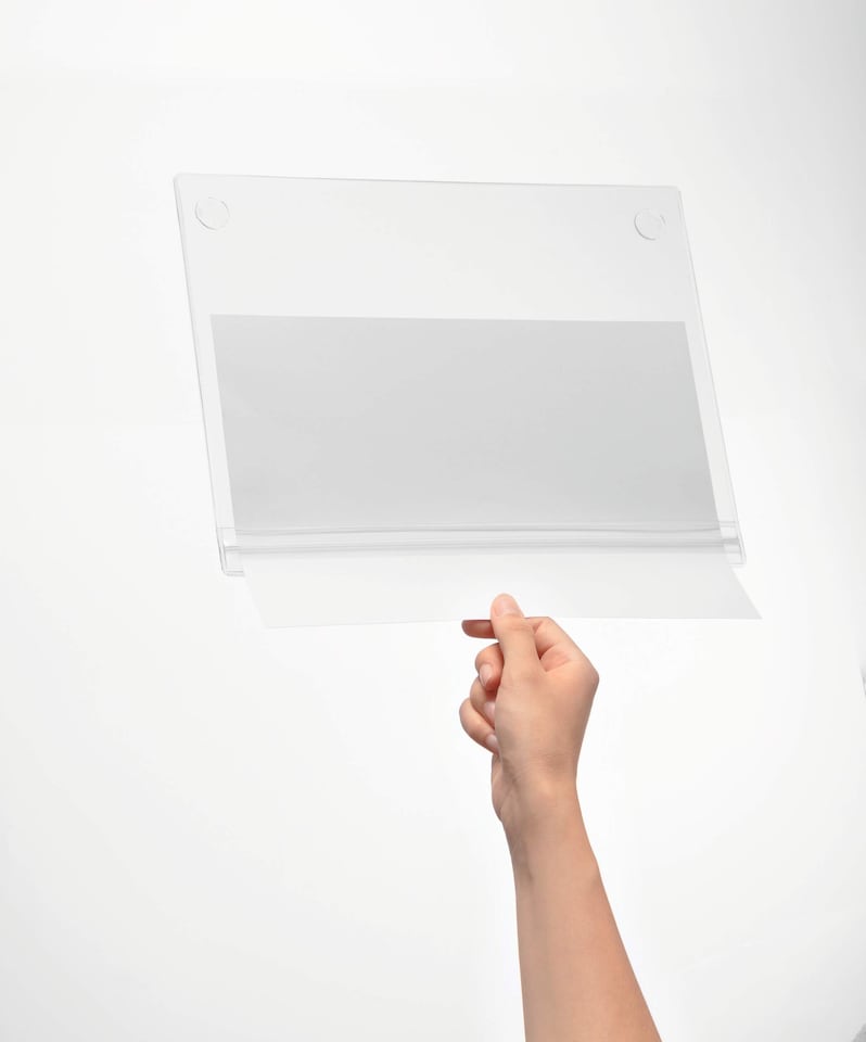 image 1 of Durable Water Resistant UV Anti-Reflective Adhesive Pockets | 5 Pack | A4 Clear | Clear