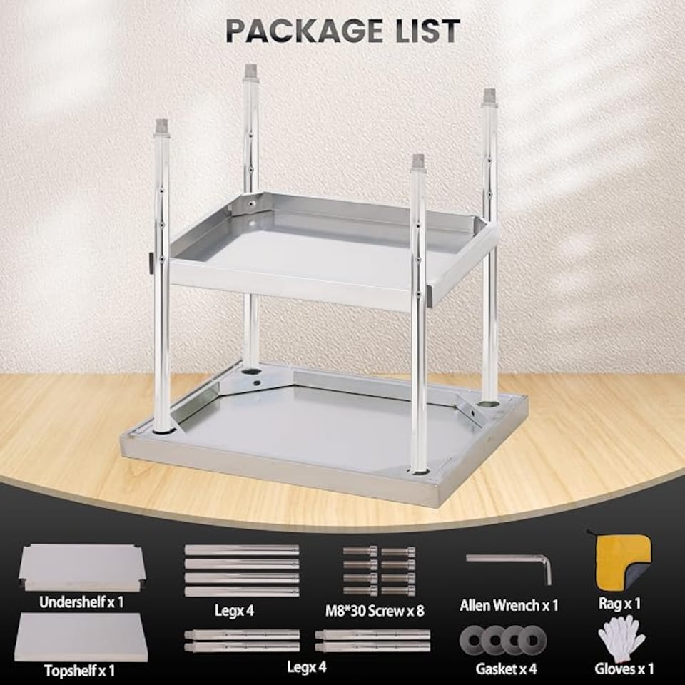 image 1 of London Boutique 12x24 inch Heavy Duty Stainless Steel Prep Table, Commercial Catering Work Bench with Wheels