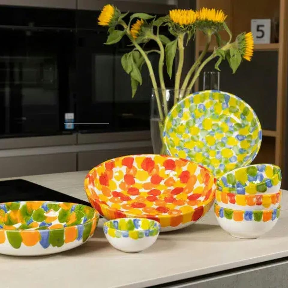 image 1 of Verano Spanish Ceramics Petalo Tapas Bowls Set of 6 - 9cm Mixed | Multi | 6