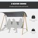 image 3 of Outsunny Garden Swing Bench with Adjustable Canopy and Cushioned Seat