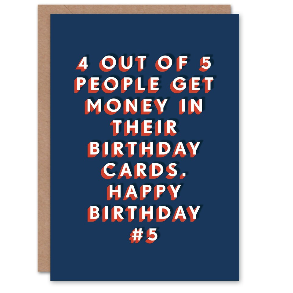 image 1 of 4 Out of 5 People Get Money Cheeky For Him Funny Birthday Card