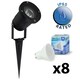 image 3 of ValueLights Pack of 8 - Ground Spike/Wall Mount IP65 Rated Outdoor Lights in a Black Finish - Complete 5w LED GU10 Bulbs 3000K Warm White