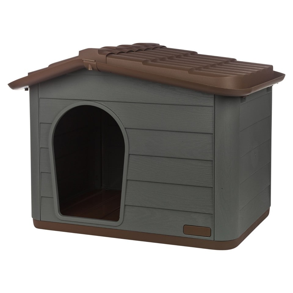 image 1 of URBNLIVING Plastic Dog House Outdoor Pet Kennel Shelter | Multi | Brown/Green | M | 1