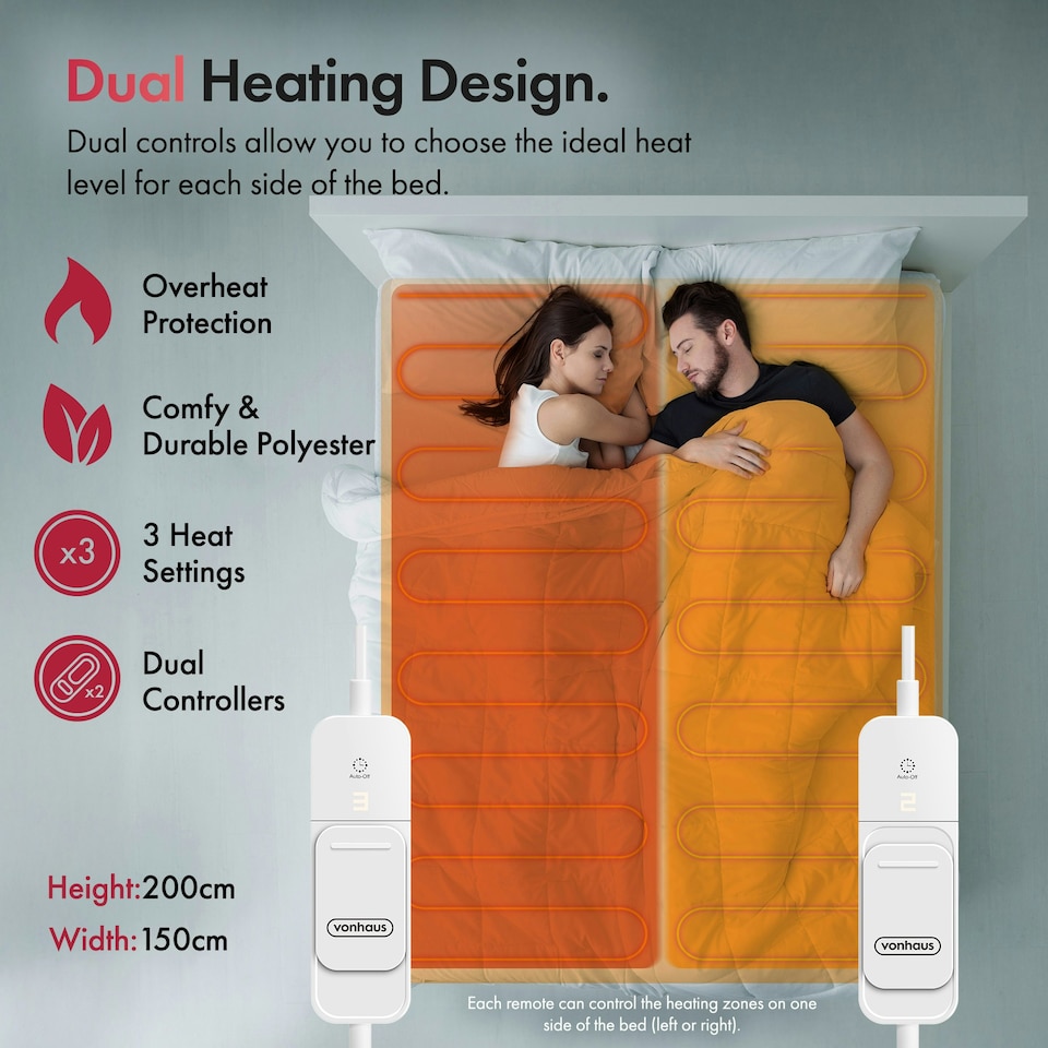 image 1 of VonHaus Electric Blanket for King Size Size Bed