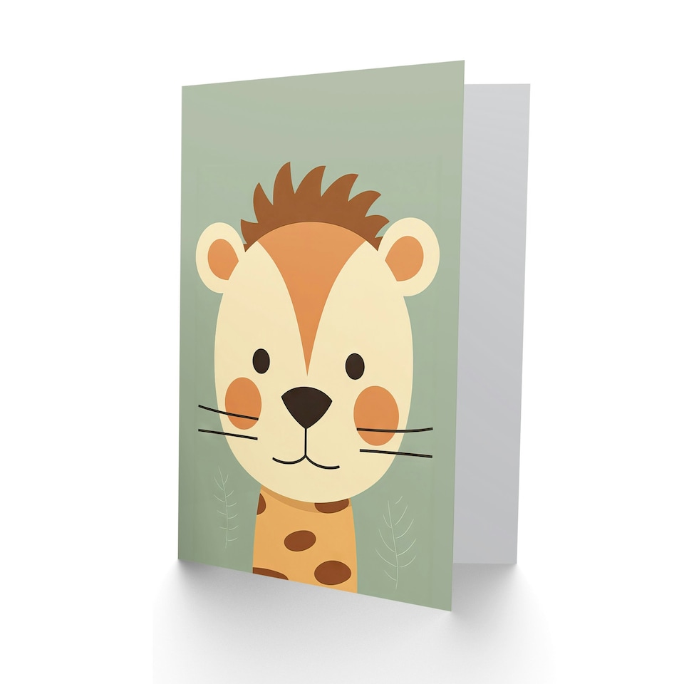 image 1 of Cute Zoo Animal Shapes Kids Toddler Child Baby Birthday Card