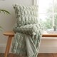 image 2 of Bianca So Soft Carved Faux Fur Blanket Throw | Green | Sage Green