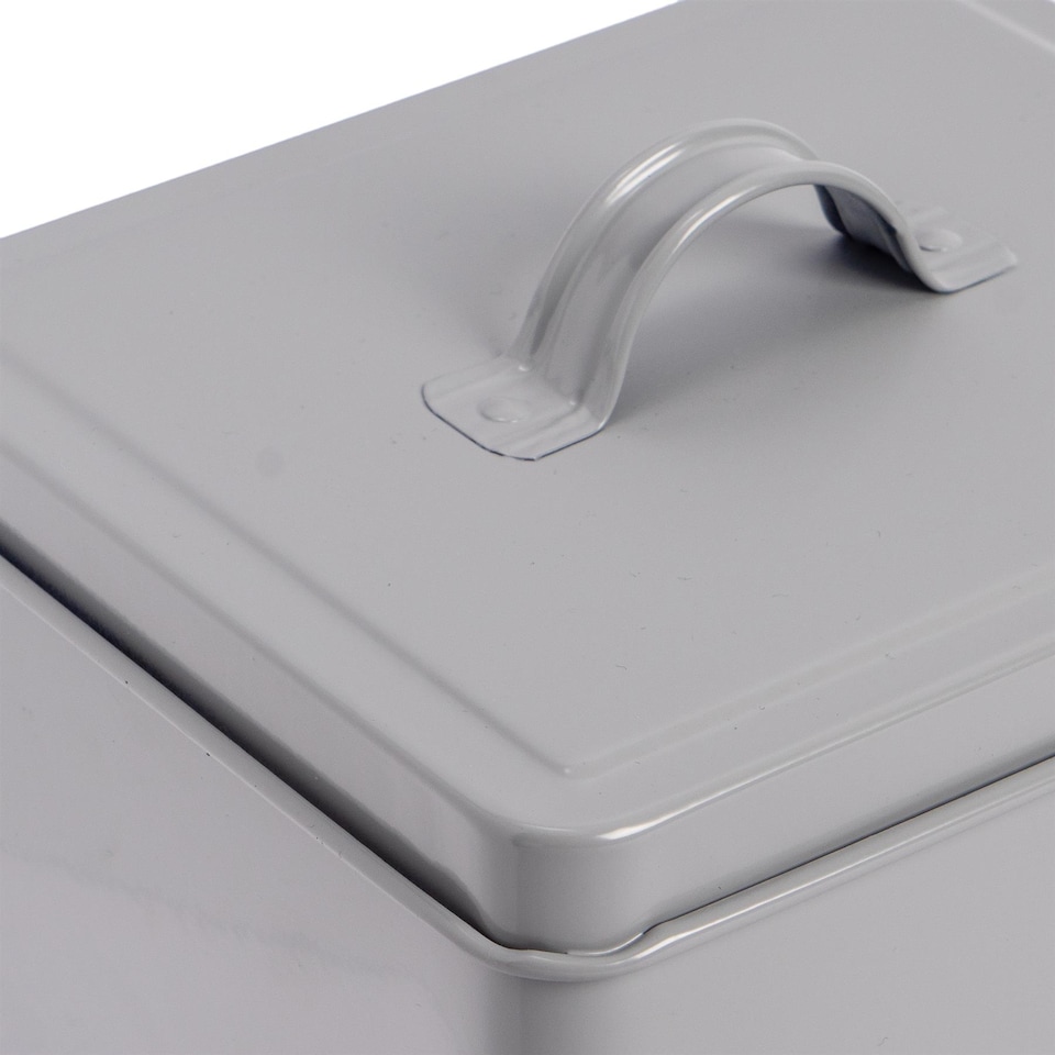 image 1 of Harbour Housewares Vintage Metal Dishwasher Tablets Canister - Grey | Grey | Grey | 1