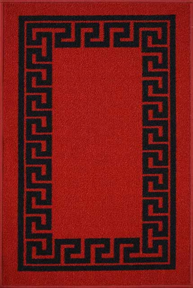 image 1 of Machine Washable Greek Key Design Anti Slip Doormats -