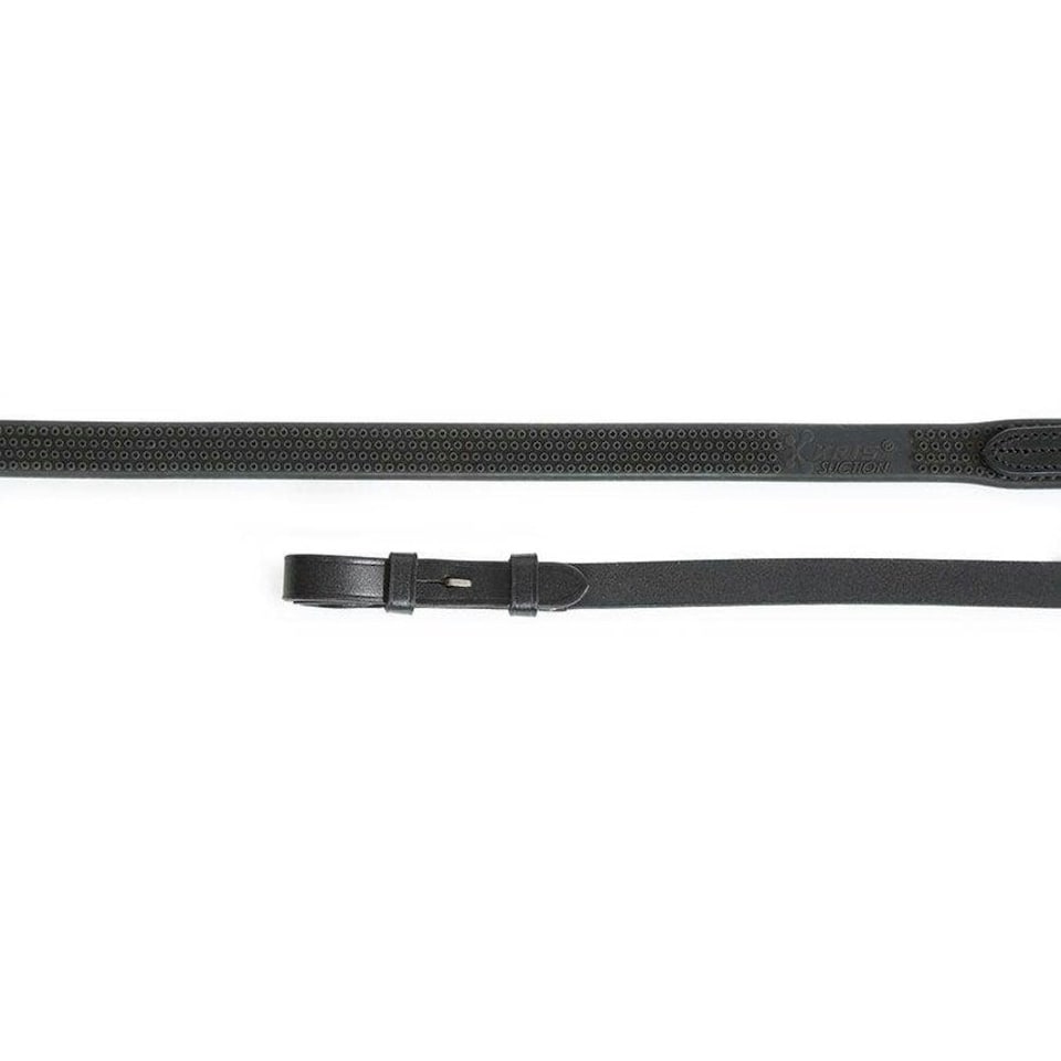Aviemore Eventa Leather Horse Rubber Reins - Black - 54in x 0.63in