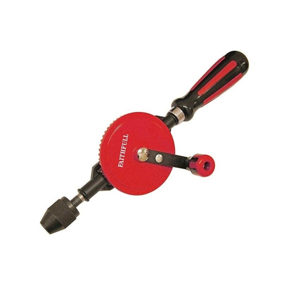 Faithfull Hand Drill Double Pinion 8mm Capacity - Multi Colour - One Size