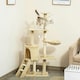 image 6 of PawHut Cat Tree for Indoor Cats, 135cm Scratching Post Climbing Tower, Beige