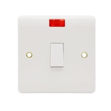 Securlec 1 Gang Double Pole Pilot Cooker Switch - White - One Size