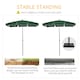 image 5 of Outsunny Aluminium Sun Umbrella Parasol Patio Rectangular 2M x 1.3M Green