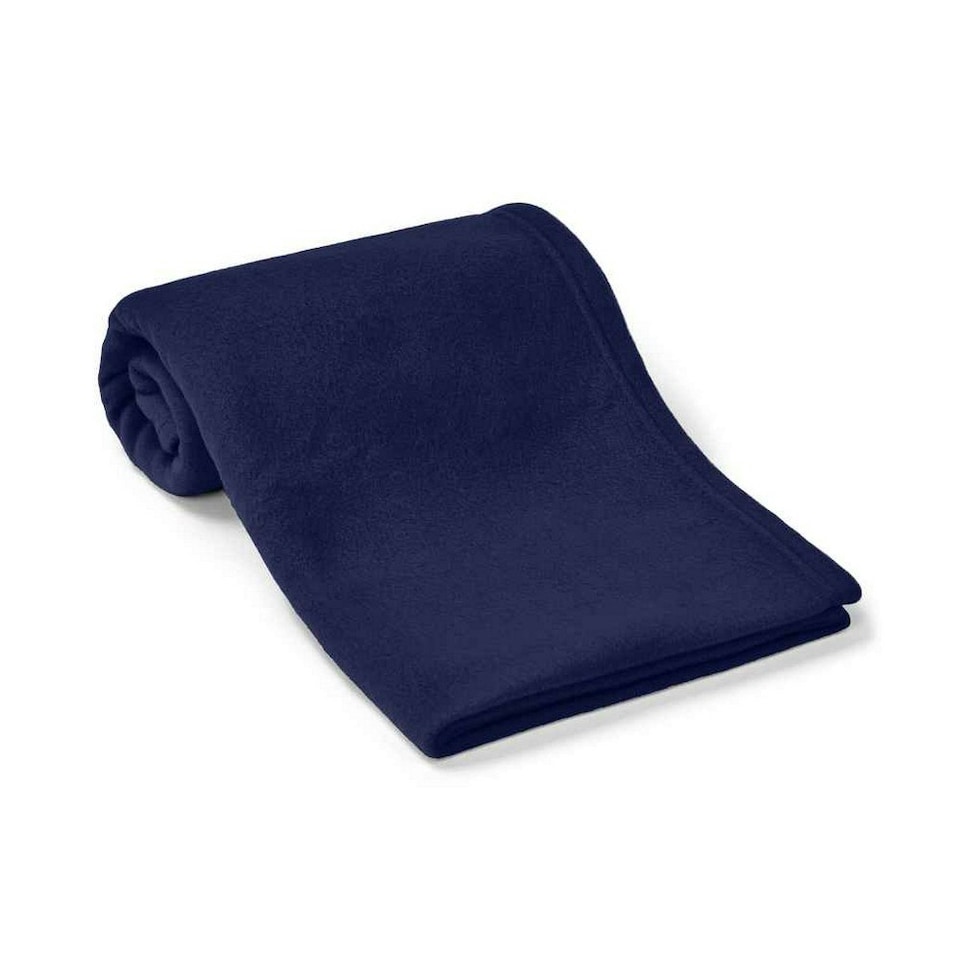 Brand Lab Plain Polar Fleece Dog Blanket - Navy - 100cm x 80cm