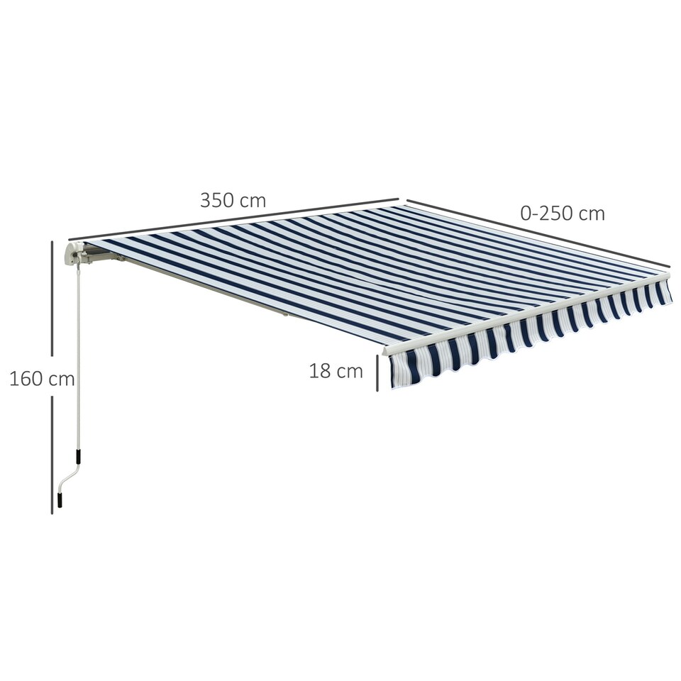 image 1 of Outsunny Garden Sun Shade Canopy Patio Awning Retractable Shelter Outdoor 5 Size