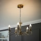 image 1 of ValueLights Antique Brass 5 Way Crystal Jewel Chandelier Ceiling Light Fitting | Gold