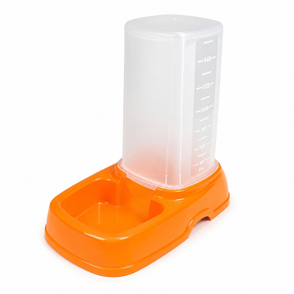 image 1 of Automatic Pet Feeder Bowl for Food or Water - Orange