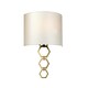 image 1 of Clark Medium 1 Light Wall Light, Aged Brass, Ivory Faux Silk Shade