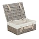 image 1 of 36cm Antique Wash Wicker Picnic Basket with Lining White | White | One Size