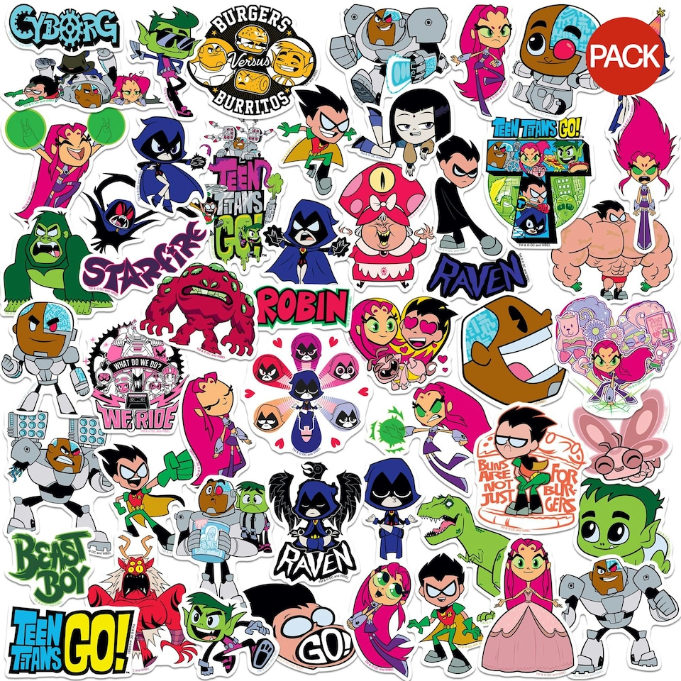 image 1 of Teen Titans Go Deluxe Stickers (Pack of 50) - Multicoloured - One Size
