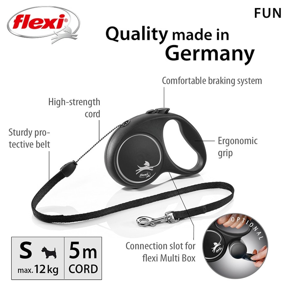 image 1 of Flexi Black Design Cord S Black 5m 1-12kg