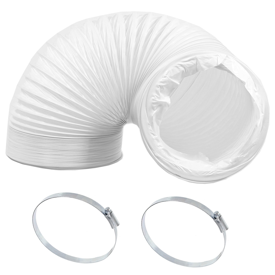 image 1 of SPARES2GO Air Conditioning Duct Hose 6" PVC Flexible Vent Pipe 152mm 3 Metre UNIVERSAL