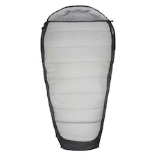 Mountain Warehouse Microlite 1400 Sleeping Bag Hollow Fibre Camping Accessory Right Handed Zip - Long length (215cm) Grey | Dark Grey