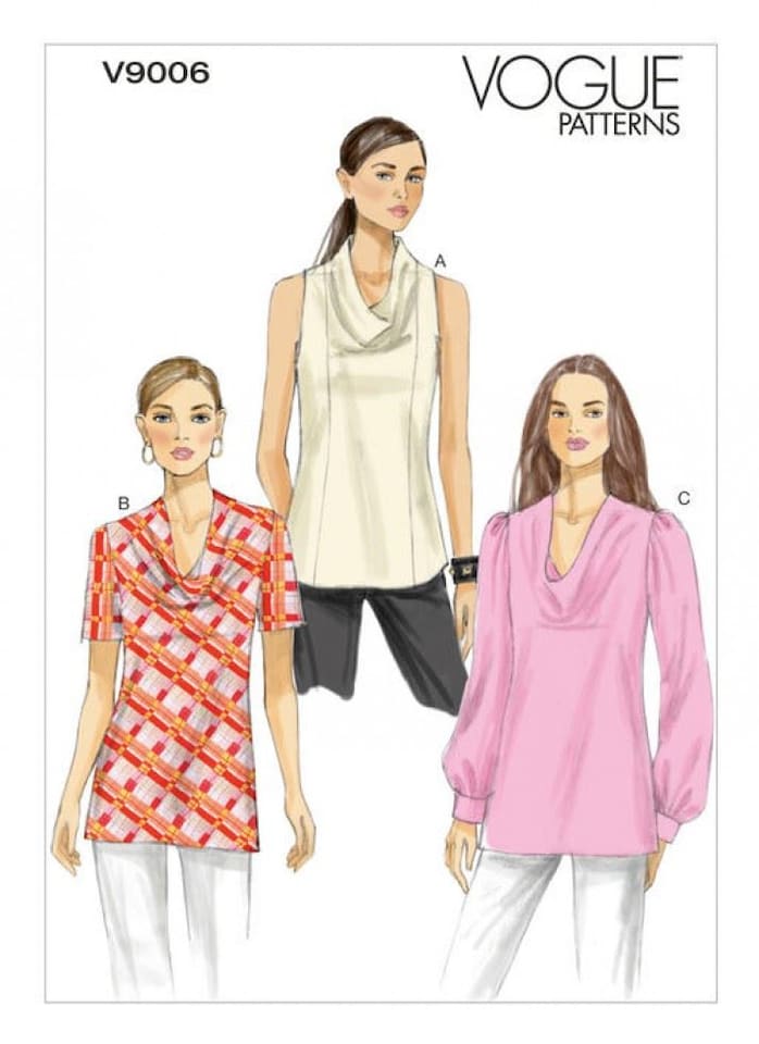 image 1 of Vogue 9006 Paper Sewing Pattern – Women’s Top, UK Sizes 8–10–12–14–16, Easy