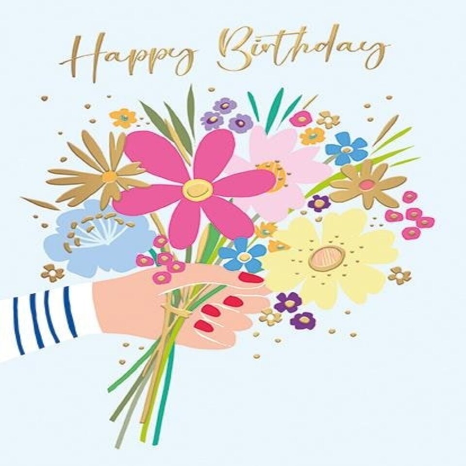 Words 'n' Wishes Traditional Open Birthday Card for a Female, Friend Birthday Card, Multi-Coloured 197 x 152 mm