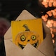image 3 of Happy Carved Pumpkin Smile Bold Orange Design Halloween Card