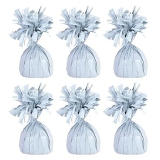 White Foil Balloon Weights - Pack of 6