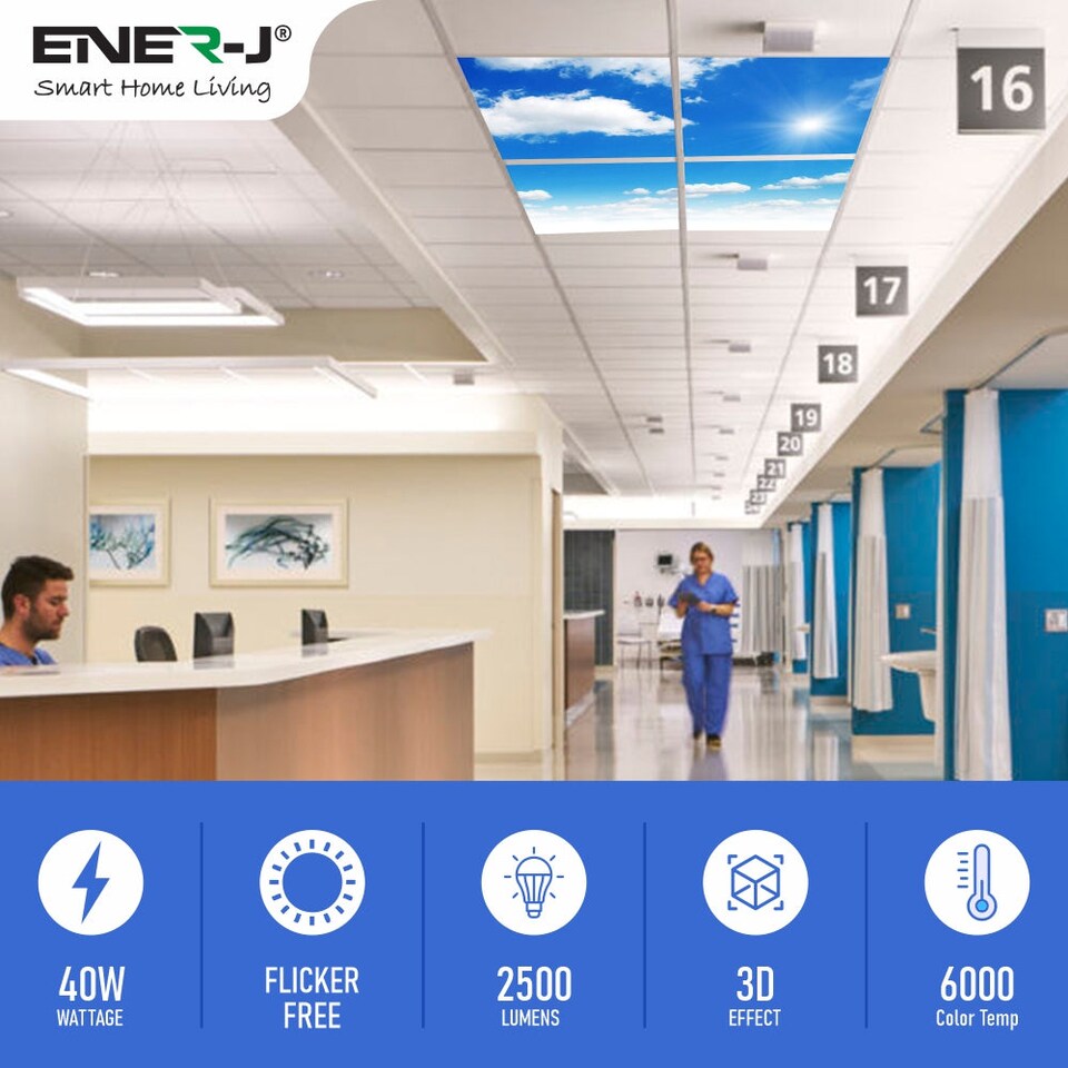 image 1 of SKY Cloud LED Panel 3D version, 60x60cms, 40W (4 pcs set)