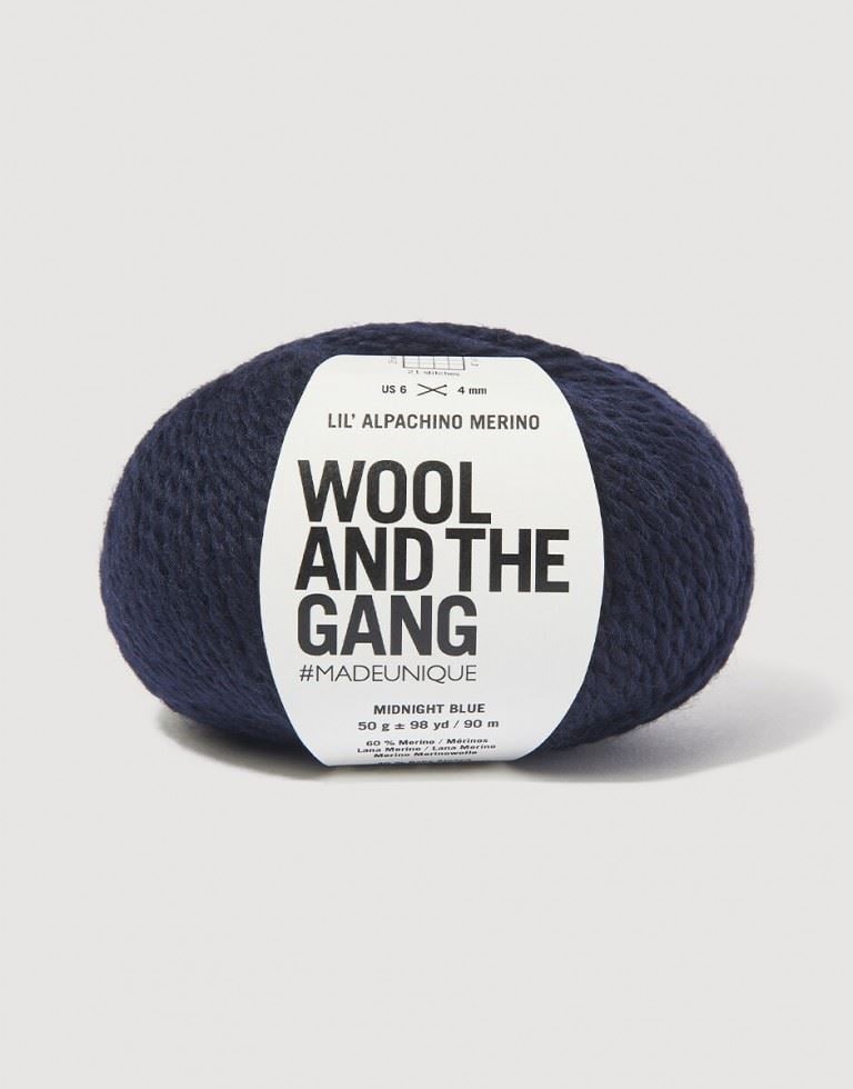 Wool and the Gang Navy Lil Alpachino Merino DK Yarn For Crochet, Knitting - per 50 gram ball