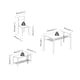 image 4 of 4 Pcs Set Dining Room Table Metal Frame with 2 Matching Chairs and Bench Kitchen | Multi | Rustic Brown