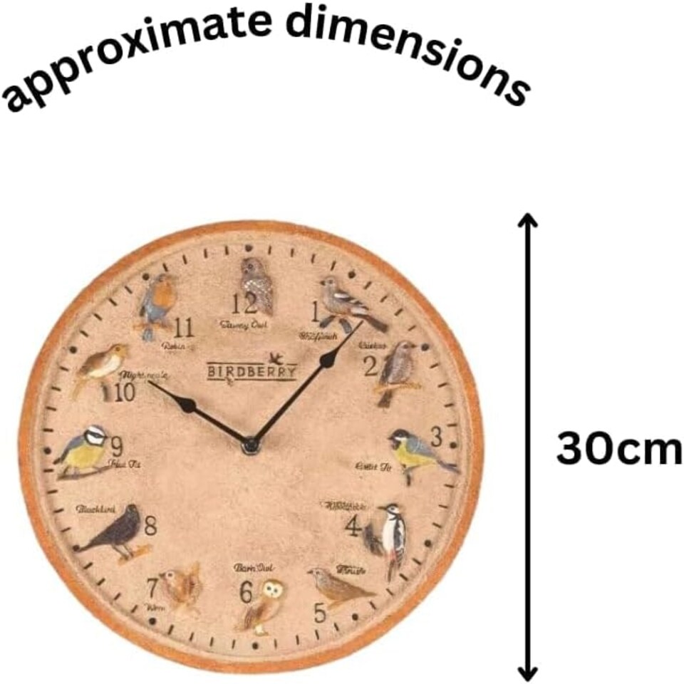 image 1 of Marco Paul 30cm Bird Design Garden Clock and Thermometer | Cream