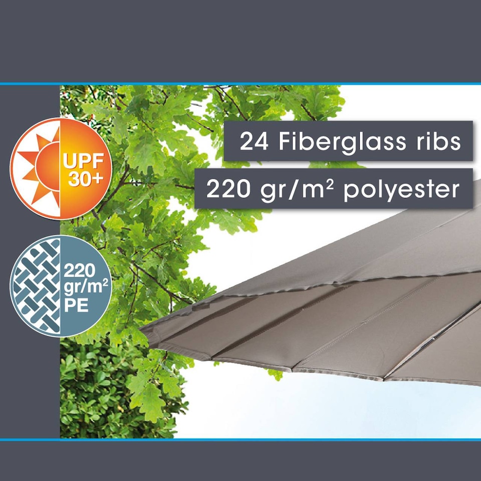 image 1 of 300cm Round Shanghai Parasol Umbrella | Multi | 1