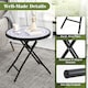 image 4 of COSTWAY Folding Glass Table Portable Patio Coffee Table w/Footpads-Grey