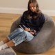 image 6 of Kingston Cord Adults Bean Bag Chair and Pouffe, Ready Filled Beanbag and Footstool Charcoal Grey | Grey | Charcoal Grey | 2